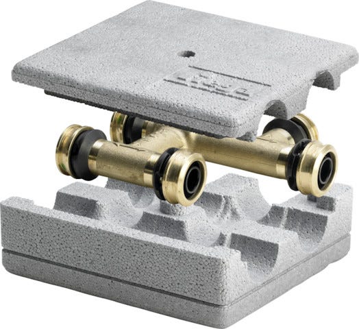 Viega Raxofix-Kreuzungs-T-Stück für Heizungs-Installation mit SC-Contur Messing, Modell 5349