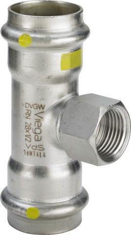 Viega Sanpress Inox G-T-Stück mit SC-Contur Stahl nichtrostend, Modell 0217.2