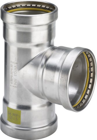 Viega Sanpress Inox G XL-T-Stück mit SC-Contur Stahl nichtrostend, Modell 0218XL