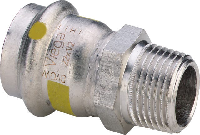 Viega Sanpress Inox G-Übergangsstück AG mit SC-Contur Stahl nichtrostend, Modell 0211