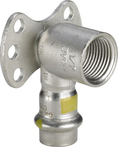 Viega Sanpress Inox G-Wandscheibe mit SC-Contur Stahl nichtrostend, Modell 0225.5 d: 18 Rp: ½
