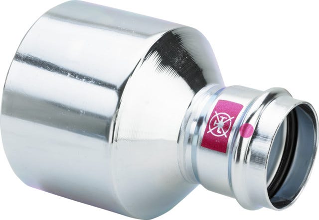 Viega Prestabo XL-Reduzierstück mit SC-Contur Stahl unlegiert, verzinkt, Modell 1115.1XL VdS-Zulassung