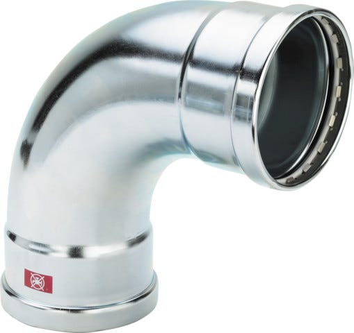 Viega Prestabo XL-Bogen 90° mit SC-Contur Stahl unlegiert, verzinkt, Modell 1116XL VdS-Zulassung