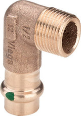 Viega Sanpress-Übergangswinkel 90° mit SC-Contur Rotguss oder Siliziumbronze, Modell 2214.1 d: 15 R: ½