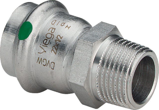 Viega Sanpress Inox-Übergangsstück mit SC-Contur Stahl nichtrostend, Modell 2311 VdS-Zulassung