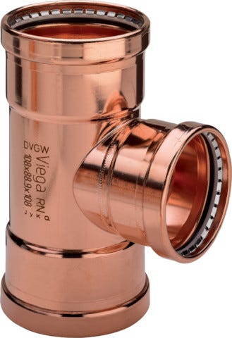 Viega Profipress-T-Stück reduziert mit SC-Contur Kupfer, Modell 2418