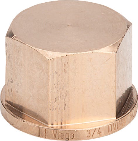 Viega Kappe Rotguss, Modell 3301, Rp-Gewinde, Mehrkant, MB (female) Kappe