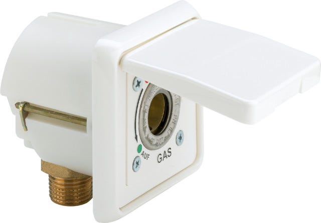 Viega UP-Gassteckdose Messing, Modell G2020.1T R: ½ Thermisch auslösende Absperreinrichtung
