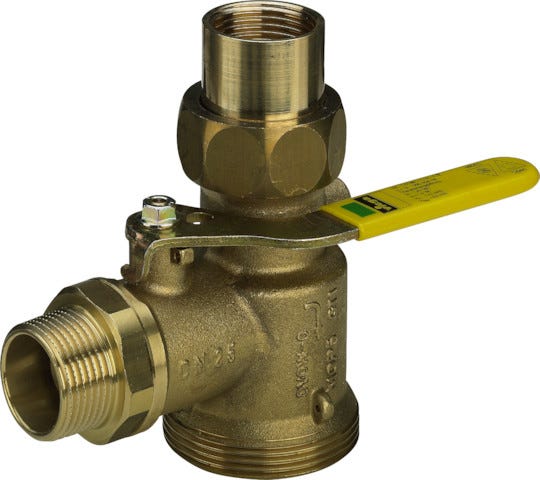 Viega Gaszählerkugeleckhahn für Einstutzengaszähler, Messing, Modell G2111.2S