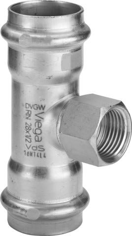 Viega Sanpress Inox G-T-Stück mit SC-Contur Stahl nichtrostend, Modell 0217.2