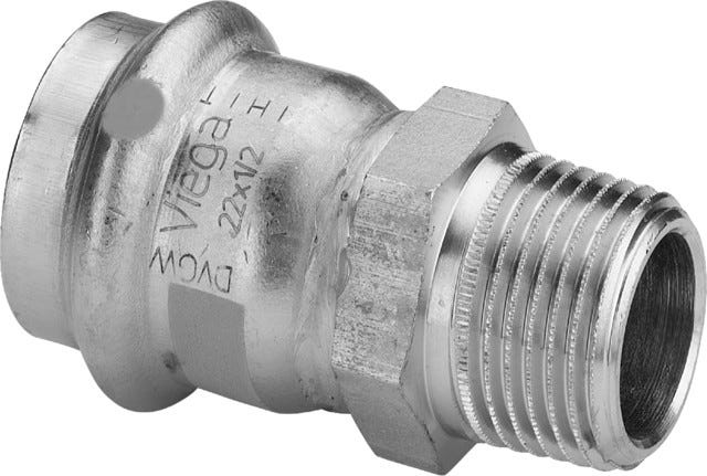 Viega Sanpress Inox G-Übergangsstück AG mit SC-Contur Stahl nichtrostend, Modell 0211