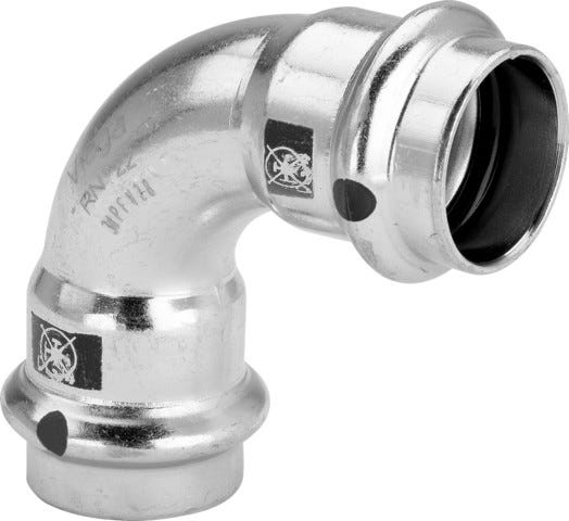 Viega Prestabo-Bogen 90° mit SC-Contur Stahl unlegiert, verzinkt, Modell 1116