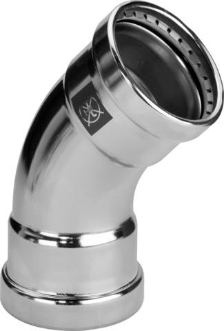 Viega Prestabo XL-Bogen 45° mit SC-Contur Stahl unlegiert, verzinkt, Modell 1126XL VdS-Zulassung