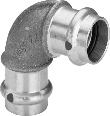 Viega Sanpress-Bogen 90° mit SC-Contur Rotguss oder Siliziumbronze, Modell 2216