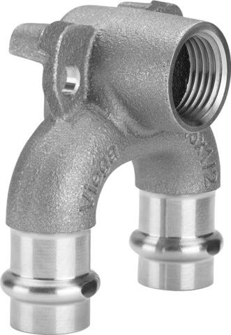 Viega Sanpress-Doppelwandscheibe mit SC-Contur Rotguss oder Siliziumbronze, Modell 2228.7 d1: 15 Rp: ½ d2: 15