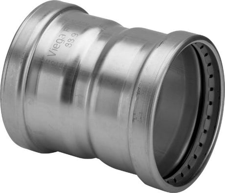 Viega Sanpress Inox XL-Muffe mit SC-Contur Stahl nichtrostend, Ausstattung; Dichtelemente EPDM, Schneidringe, Trennringe, Modell 2315XL