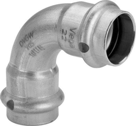 Viega Sanpress Inox-Bogen 90° mit SC-Contur Stahl nichtrostend, Modell 2316 VdS-Zulassung d: 54