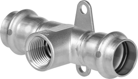 Viega Sanpress Inox-Wandscheiben-T-Stück mit SC-Contur Stahl nichtrostend, Modell 2317.3 d1: 15 Rp: ½ d2: 15