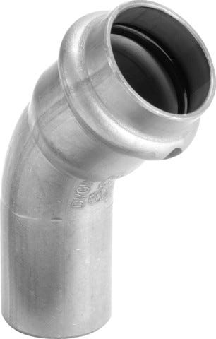 Viega Sanpress Inox-Bogen 45° mit SC-Contur Stahl nichtrostend, Modell 2326.1 d: 15
