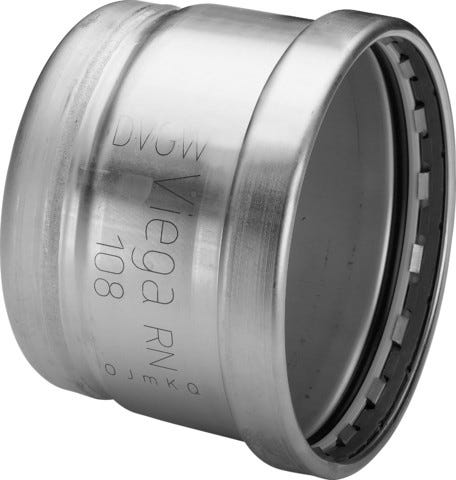 Viega Sanpress Inox XL-Kappe mit SC-Contur aus rostfreiem Stahl, Modell 2356.1XL, VdS-zugelassen, Pressmuffe mit EPDM-Dichtung