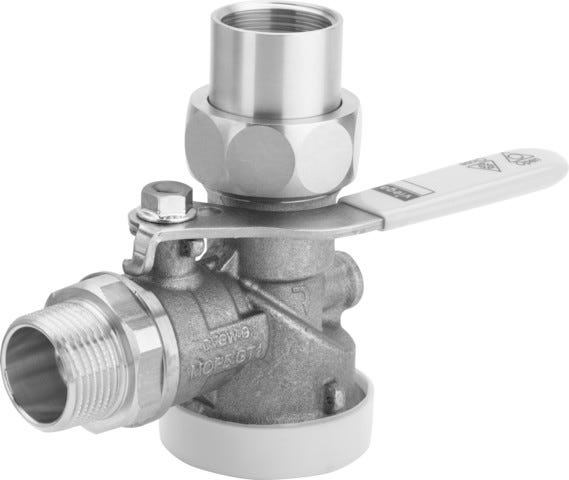 Viega Gaszählerkugeleckhahn für Einstutzengaszähler, Messing, Modell G2111.2 R: 1 Rp: 1