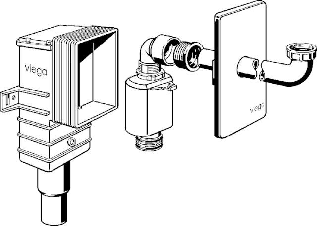 Viega Geruchverschluss 5633.2 in G1 1/4 x DN40/50 Ku weiß RAL 9010