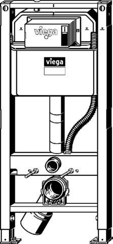Viega WC Element Prevista Dry 8522 mit Dusch WC Anschluss 1120 mm