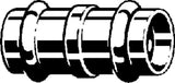 Viega Sanpress-Muffe mit SC-Contur Rotguss oder Siliziumbronze, Modell 2215