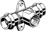 Viega Sanpress Inox-Wandscheiben-T-Stück mit SC-Contur Stahl nichtrostend, Modell 2317.3 d1: 15 Rp: ½ d2: 15