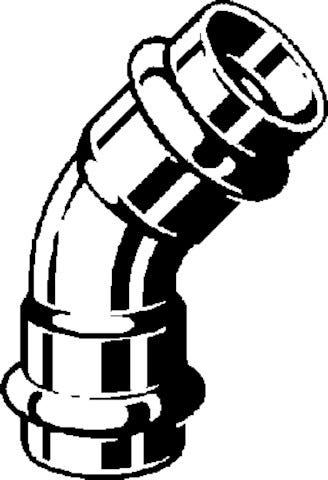 Viega Profipress-Bogen 45° mit SC-Contur Kupfer, Modell 2426