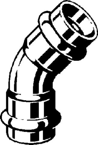 Viega Profipress G-Bogen 45° mit SC-Contur Kupfer, Modell 2626