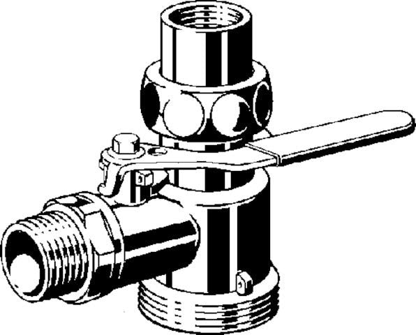 Viega Gaszählerkugeleckhahn für Einstutzengaszähler, Messing, Modell G2111.2 R: 1 Rp: 1