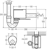 Viega Röhrengeruchverschluss Sperrfix, 4995.1 in G1 1/2 x 50x170mm Kunststoff