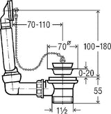Viega Ab- und Überlaufgarnitur 7462.71 in G1 1/2 x 70mm Kunststoff weiss
