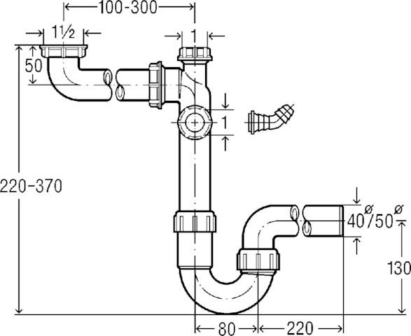 Viega Röhrengeruchverschluss Raumschaffer 7850 in G1 1/2x50mm Kst.