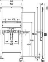 Viega Waschtisch Element Prevista Dry 8535 Anschlüsse höhenverstellbar 1120 mm