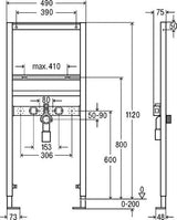 Viega Waschtisch-Element Prevista Dry 8539 Objektvariante in 1120 mm