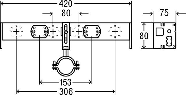 Viega Armaturenträger Prevista Dry Plus 8555 für Spüle in 420 mm Stahl verzinkt