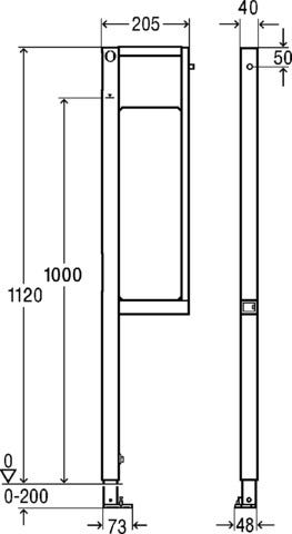 Viega Befestigungs Element Prevista Dry 8570.32 für links Stützgriffe in 1120mm