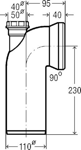 Viega WC Anschlussbogen 90 Grad 3811.1 in 40mm Kunststoff weiss