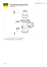 Viega Gaszählerkugeleckhahn für Einstutzengaszähler, Messing, Modell G2111.2 R: 1 Rp: 1