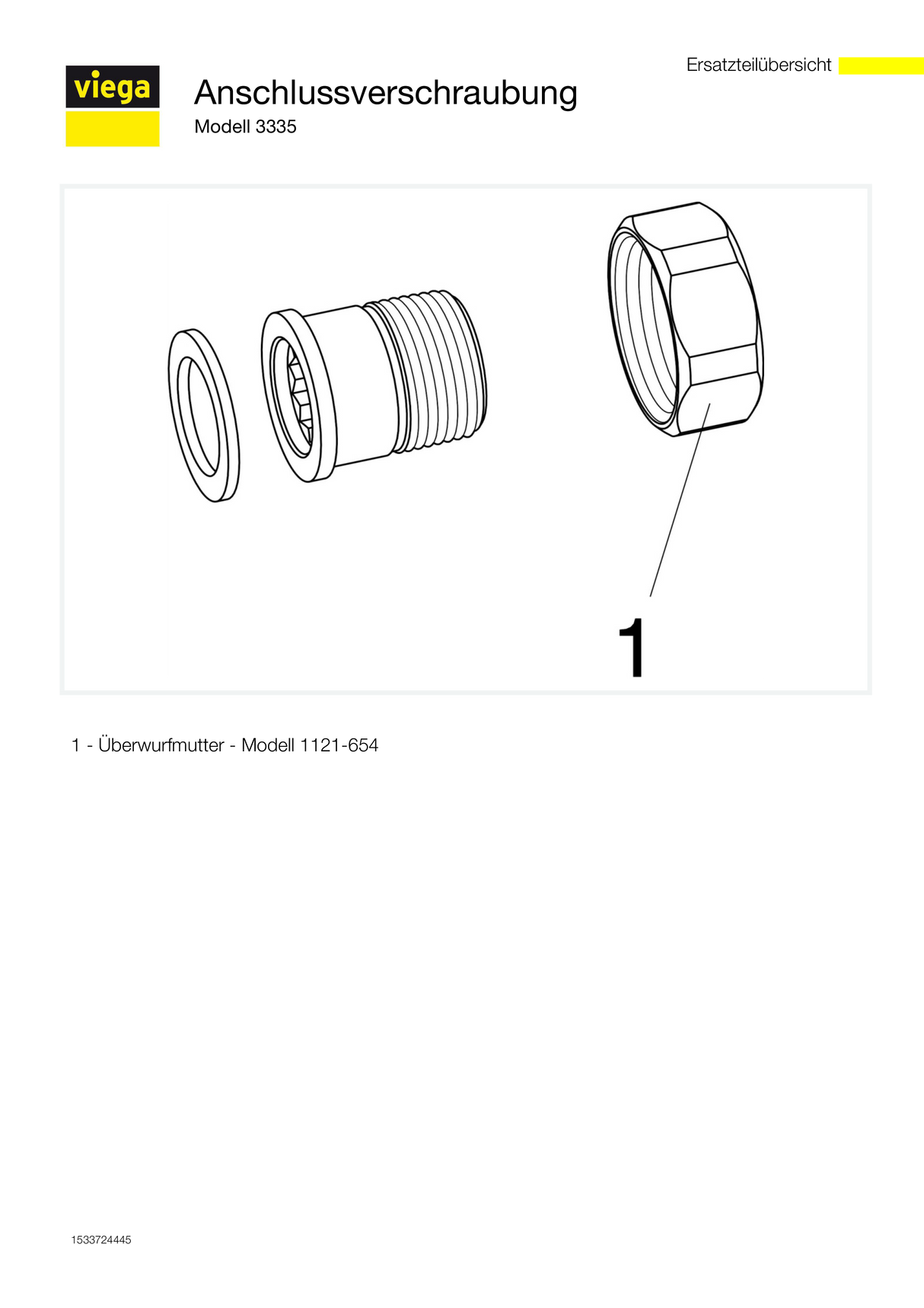 Viega Anschlussverschraubung Rotguss, flachdichtend, Modell 3335