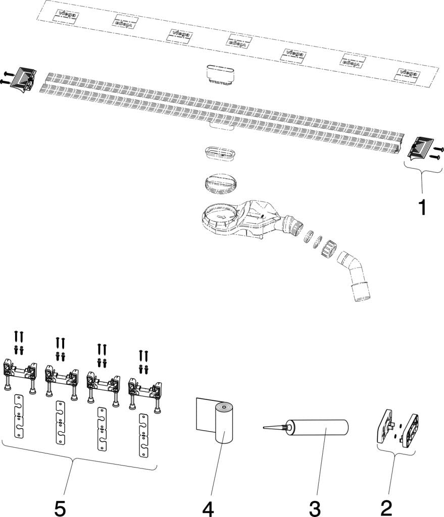 Viega Duschrinne-Grundkörper Advantix Vario 4966.10 in 300-1200mm Kunststoff