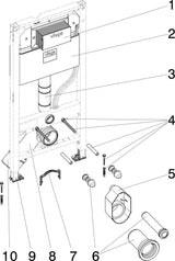 Viega WC Element Prevista Dry 8522 mit Dusch WC Anschluss 1120 mm