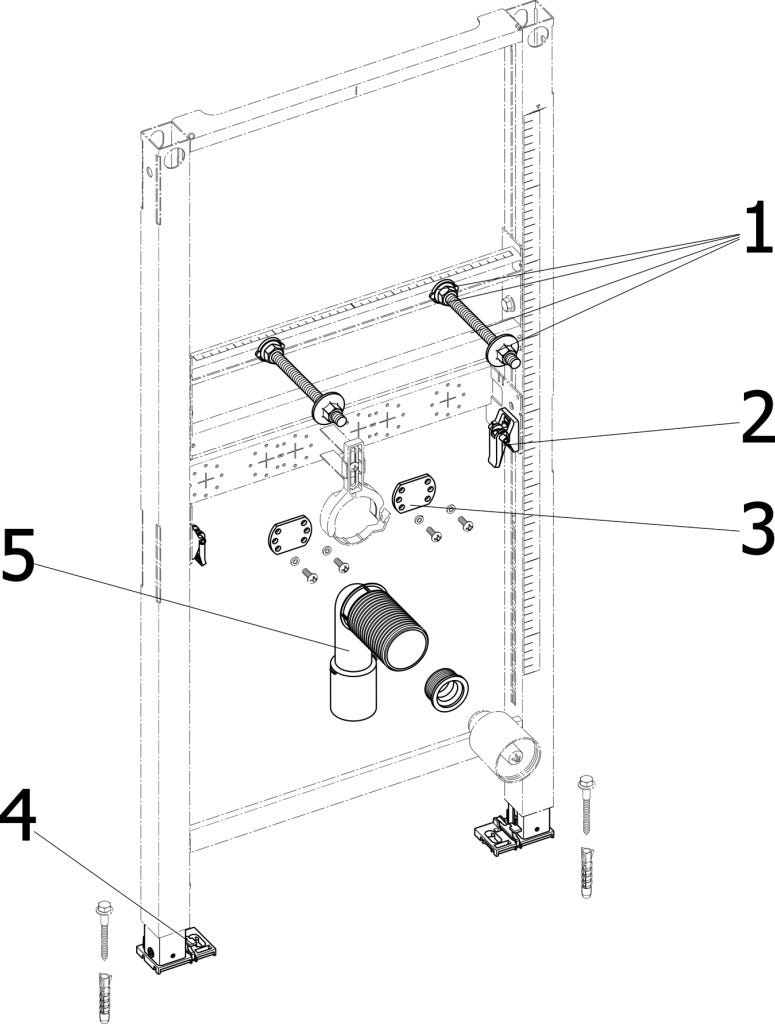 Viega Waschtisch Element Prevista Dry 8535 Anschlüsse höhenverstellbar 1120 mm