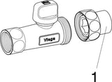 Viega Gasgerätekugelhahn für Heizgerät, Warmwassererwärmer aus Messing, Modell G2107.1T mit thermisch auslösender Absperreinrichtung und Verriegelung