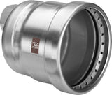 Viega Temponox XL-Kappe Stahl nichtrostend Modell 1756XL mit SC-Contur, Pressanschluss, Rp-Gewinde, Material Dichtung EPDM, TÜV-Zulassung