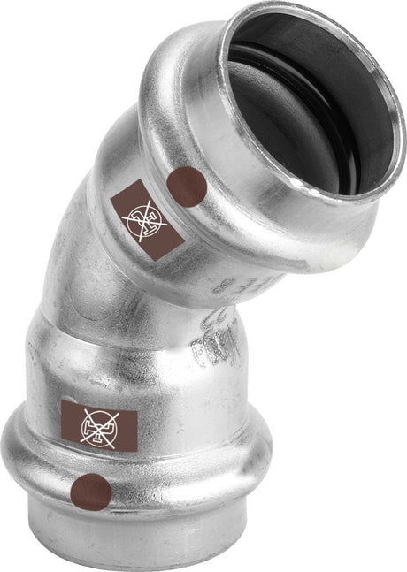 Viega Temponox-Bogen 45° Stahl nichtrostend Modell 1726