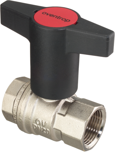 Kugelhahn mit Kunststoff Knebelgriff Optibal mit Innengewinde PN 16, Messing, vernickelt