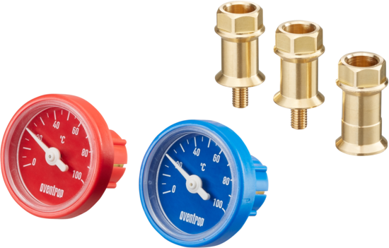 Thermometer Umrüstsatz, rot und blau Für Artikel-Nr. 10757.., 10771.., 10773.. und 10778.. DN 25
